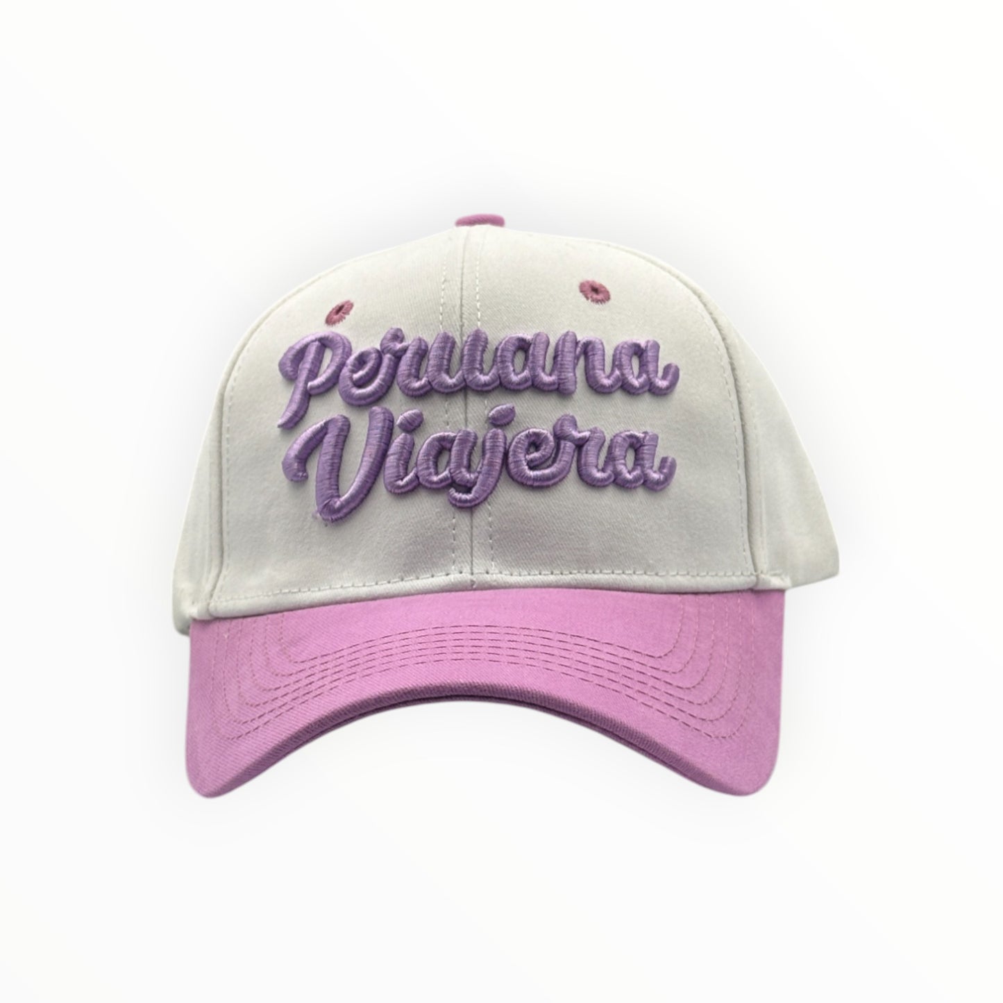 Gorra Peruana Viajera - Blanco y Rosado