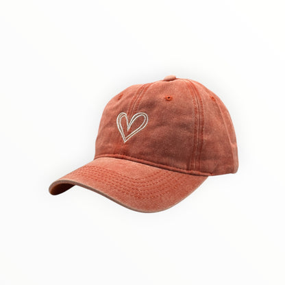 Gorra Vintage Corazón - Salmón