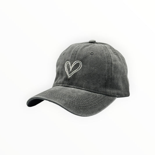 Gorra Vintage Corazón - Gris