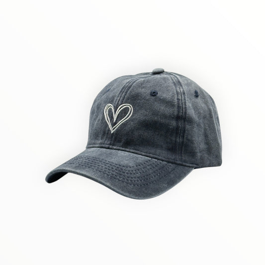 Gorra Vintage Corazón - Azul Acero