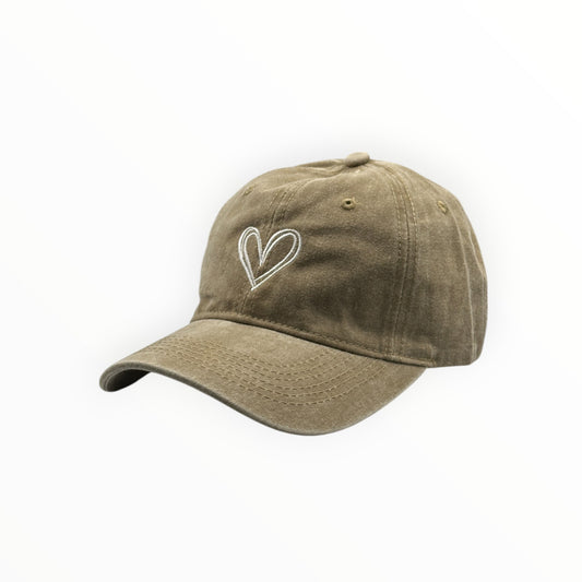 Gorra Vintage Corazón - Beige