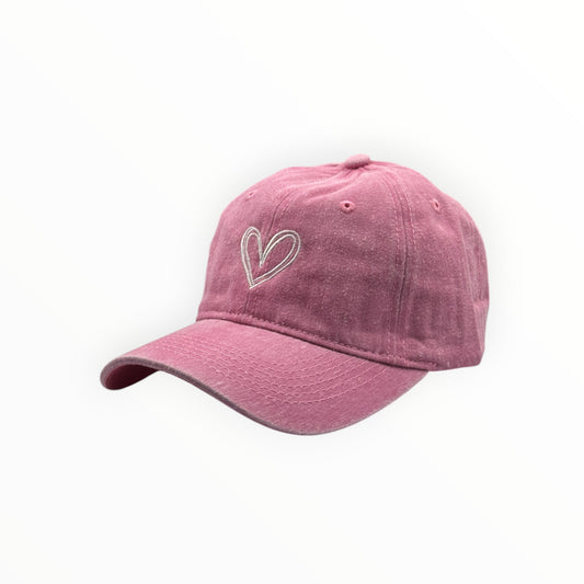 Gorra Vintage Corazón - Rosado