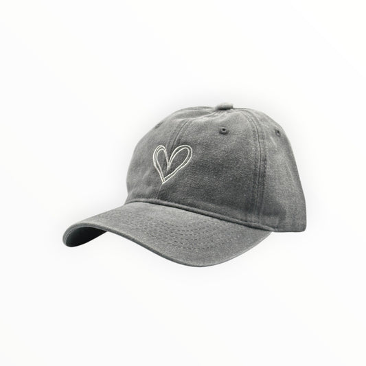 Gorra Vintage Corazón - Plateado