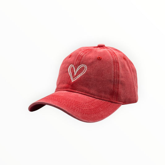 Gorra Vintage Corazón - Rojo