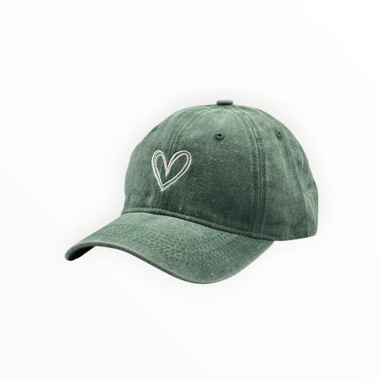 Gorra Vintage Corazón - Verde