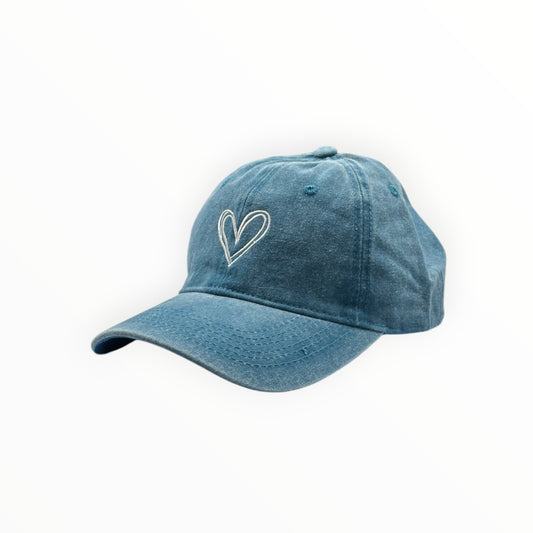 Gorra Vintage Corazón - Celeste